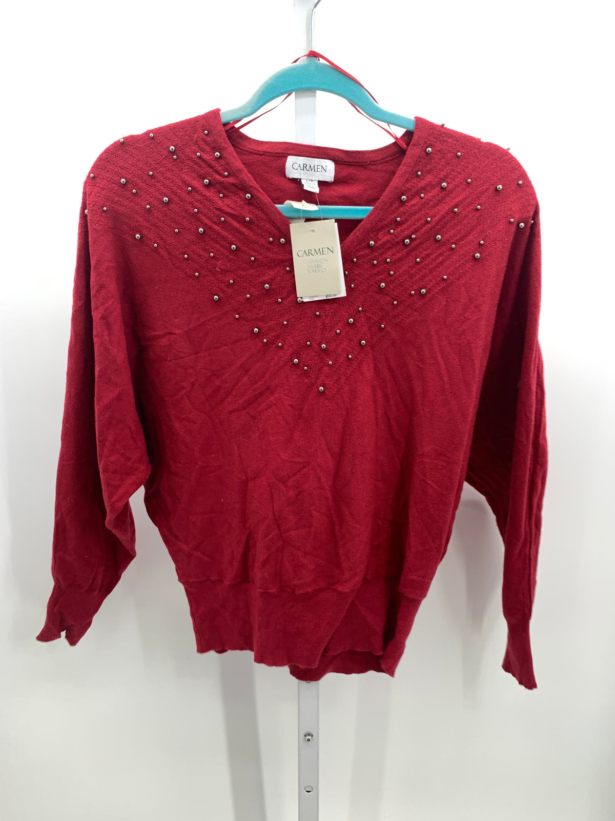 Carmen Marc Valvo Size Large Misses Long Slv Sweater