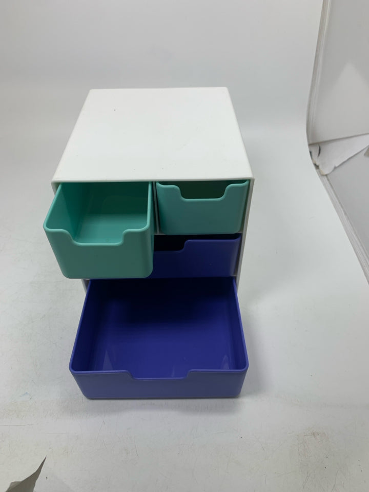 4 DRAWERS PLASTIC DESK ORGANIZER.