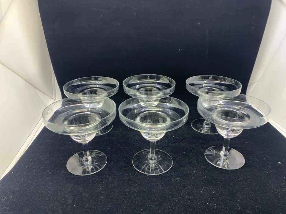 6 SHORT MARGARITA GLASSES.