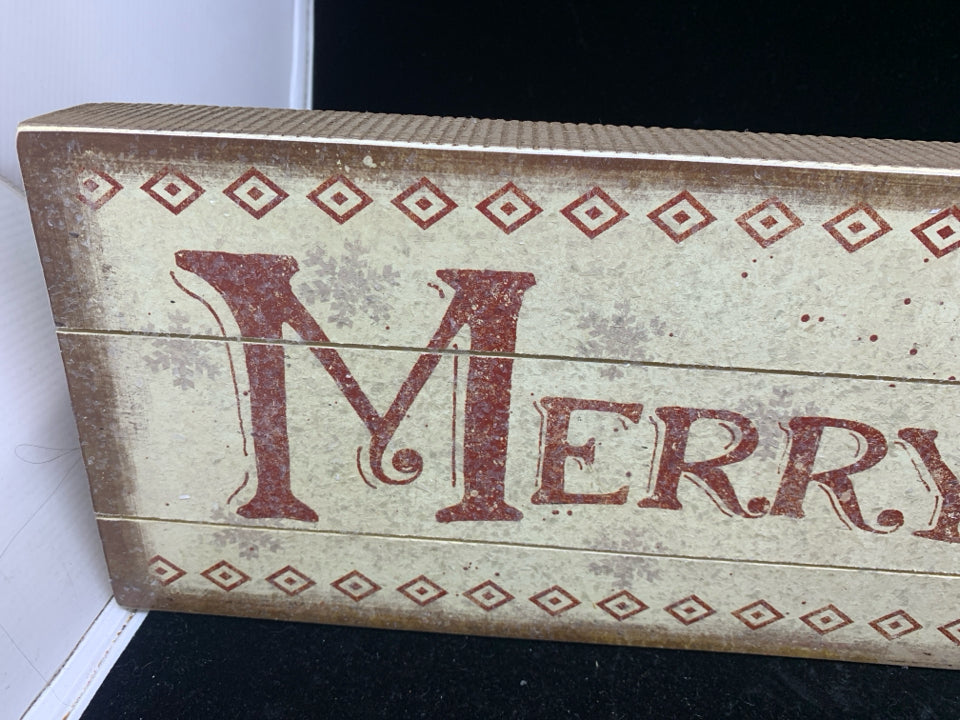 MERRY CHRISTMAS WOOD BLOCK WALL HANGING.