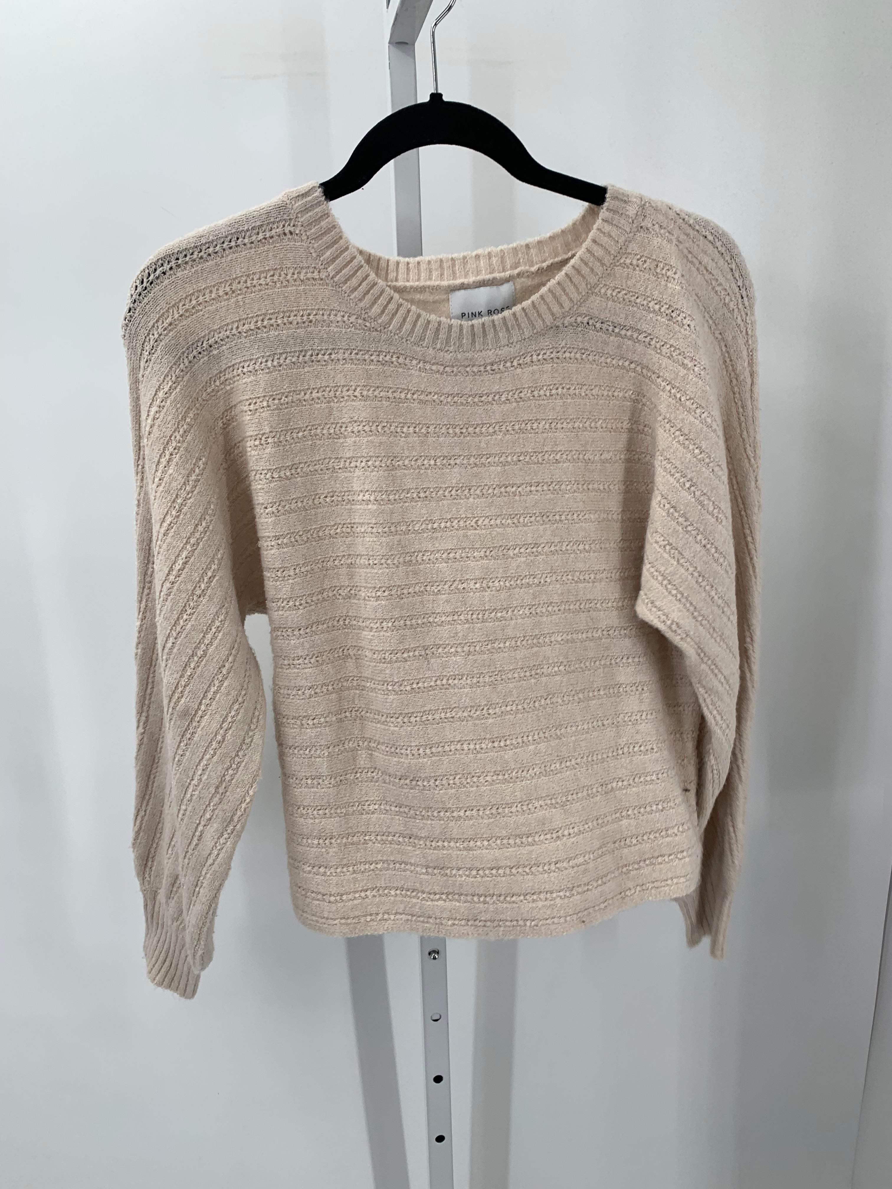 Pink Rose Size Small Juniors Long Sleeve Sweater