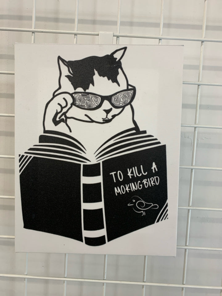 TO KILL A MOCKING BIRD CAT W/GLASSES PRINT.