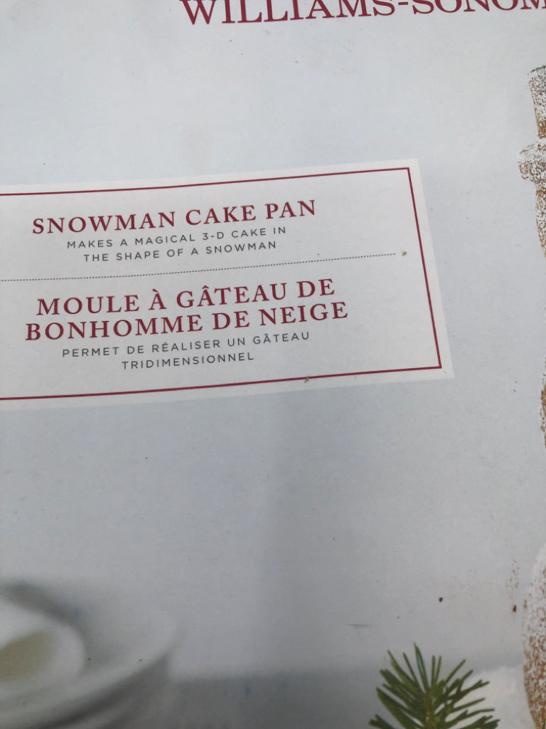 NIP WILLIAMS SONOMA SNOWMAN CAKE PAN.