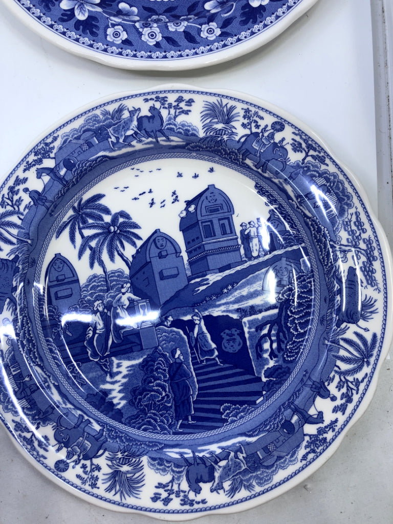 5 SPODE BLUE ROOM COLLECTION DINNER PLATE SET.