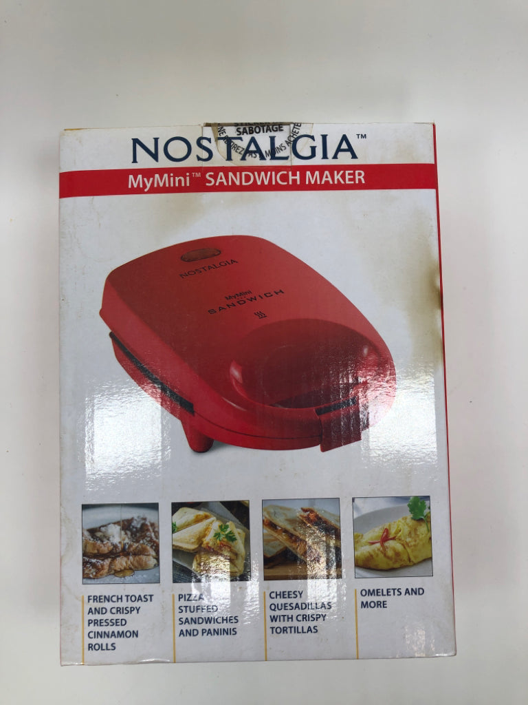 NIB MINI SANDWICH MAKER.