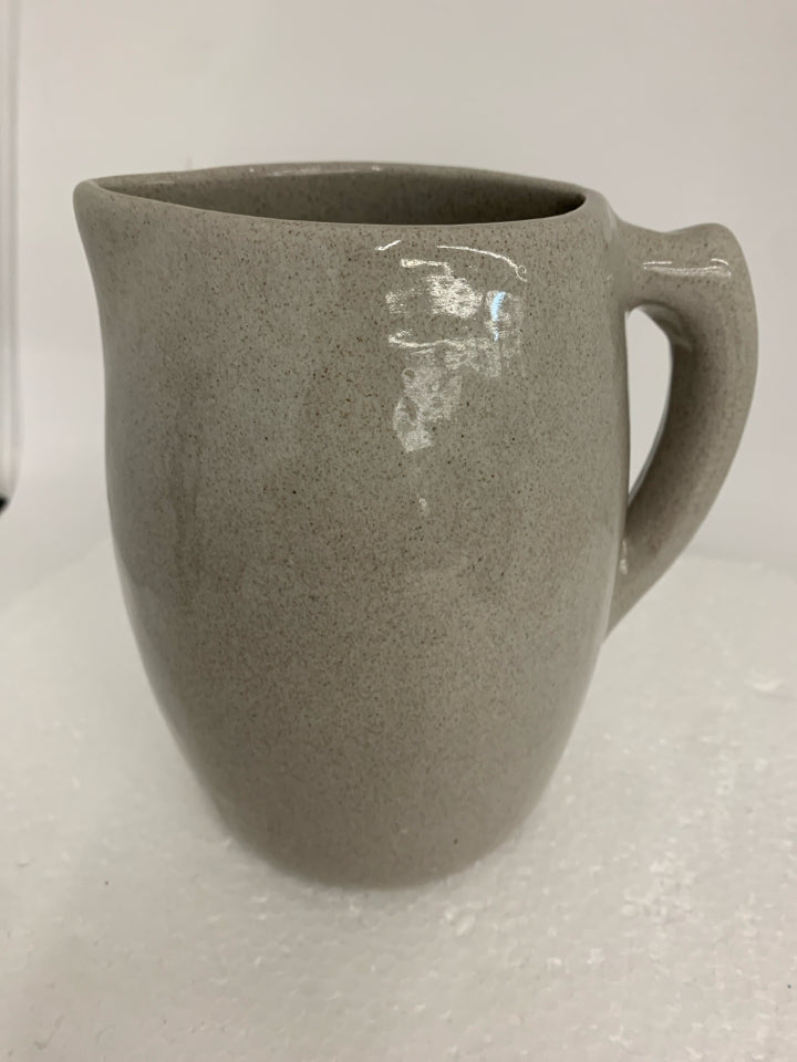 LIGHT GREY POTTERY PITCHER.