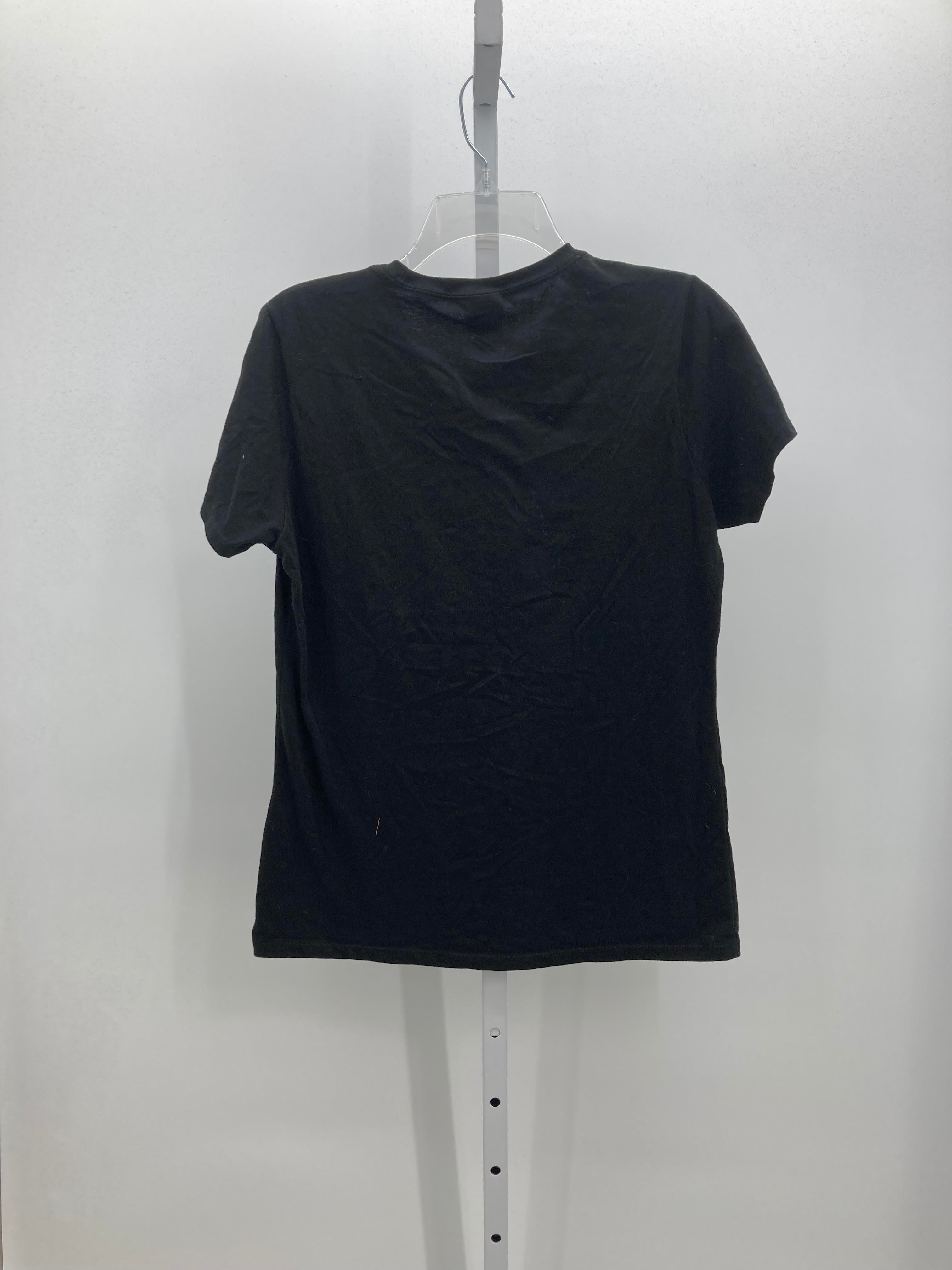 Black Size Medium Maternity Short Sleeve Shirt