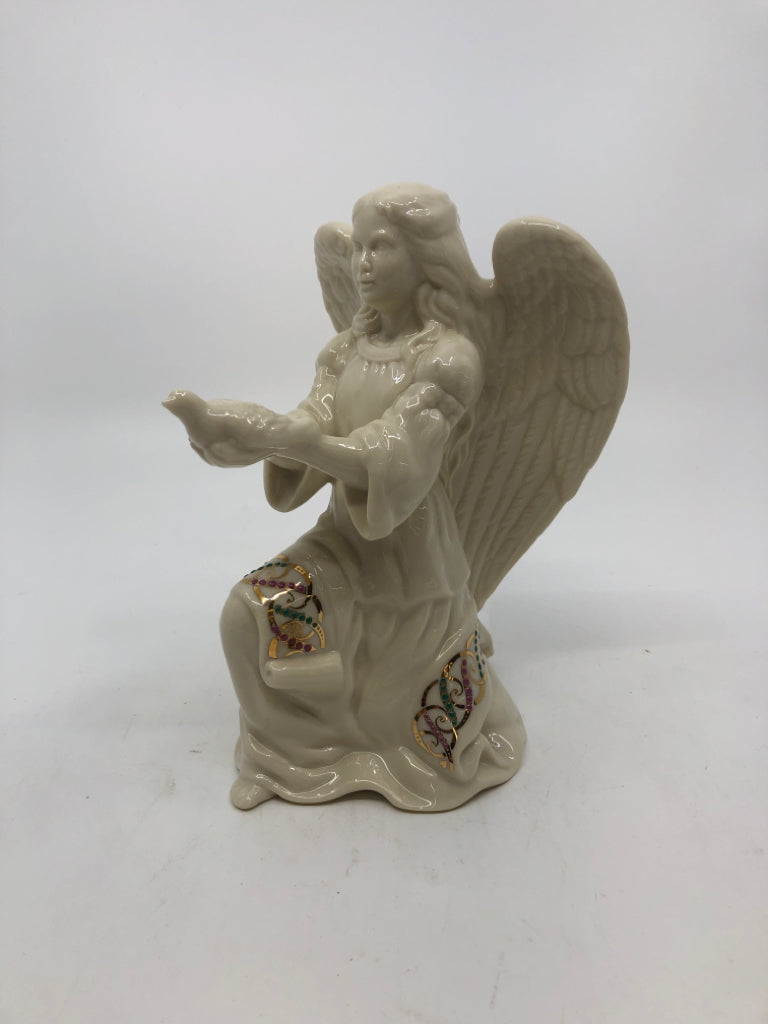 LENOX ANGEL OF PEACE-CHINA JEWELS HOLDING DOVE.