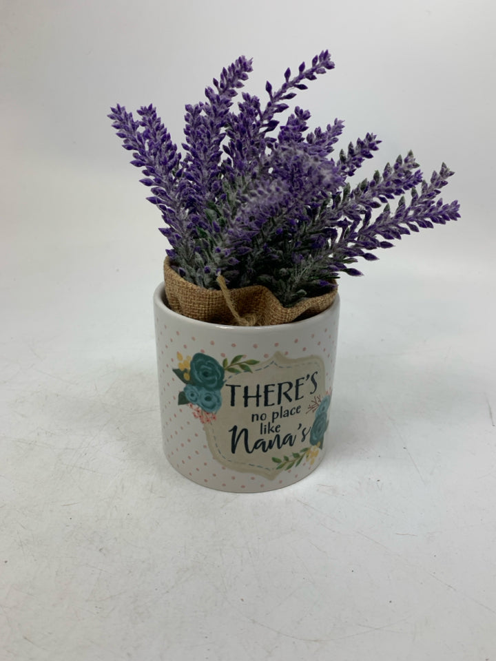 THERE IS NO PLACE LIKE NANA'S W/ FAUX LAVENDER PLANTER.
