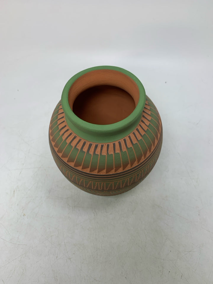 TERRA COTTA VERY DETAILED VASE.