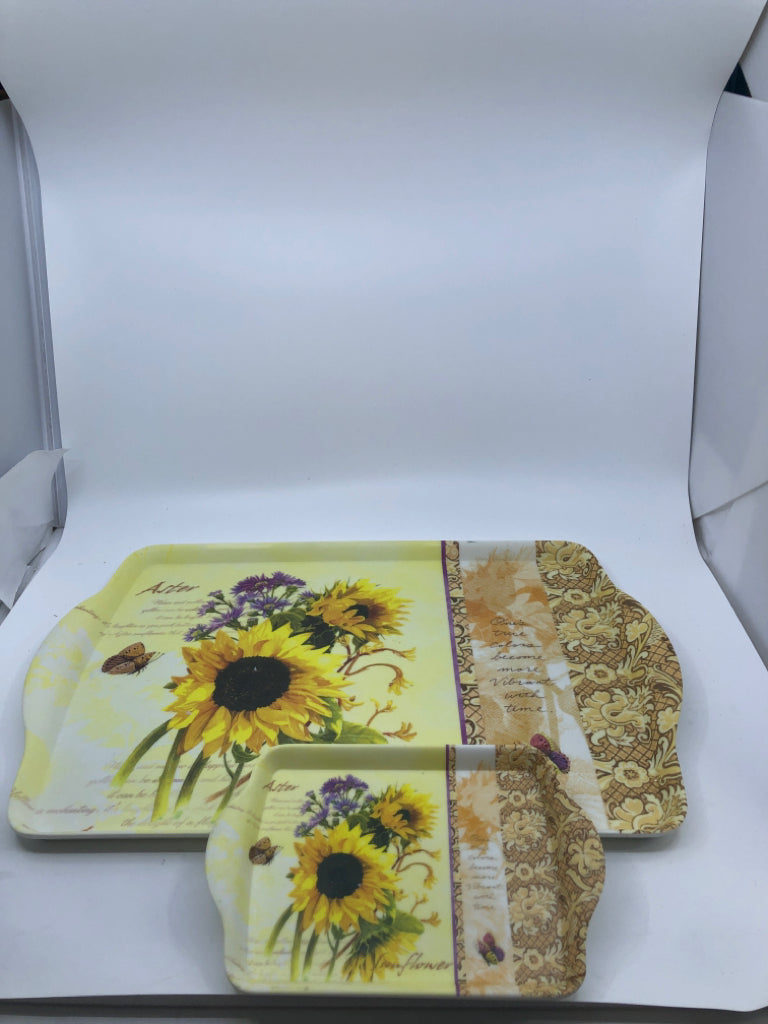 2 PC PLASTIC SUNFLOWER TRAYS.