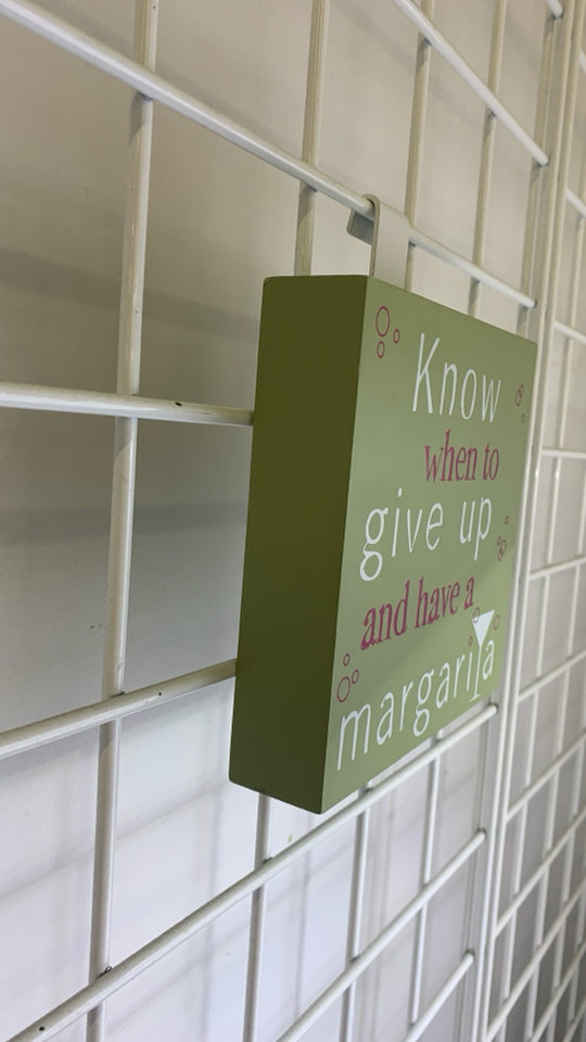 MARGARITA WOOD BLOCK SIGN.