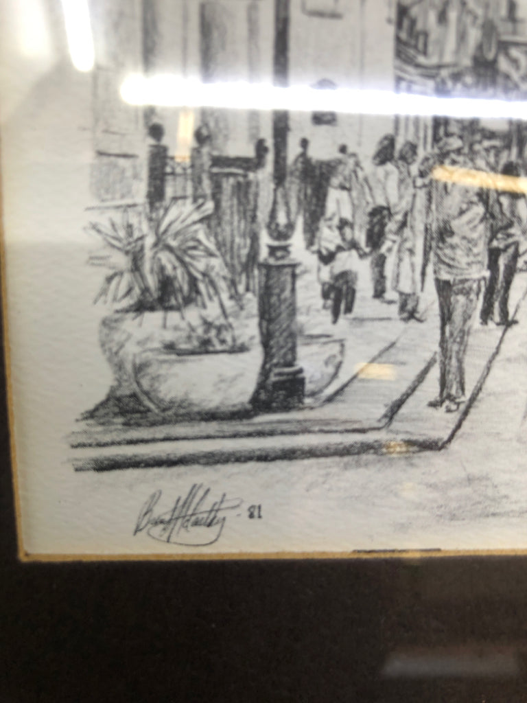 JACKSON SQUARE- NEW ORLEANS CHARCOAL DRAWING.