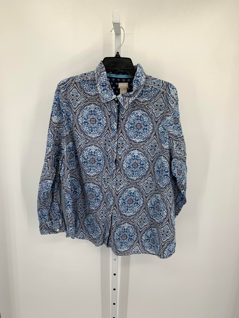 Chico's Size Large Misses Long Sleeve Shirt