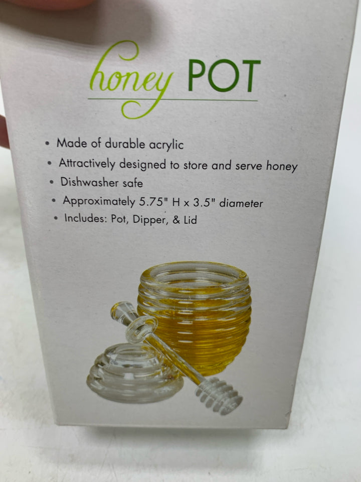 NIB FOX RUN ACRYLIC HONEY POT.