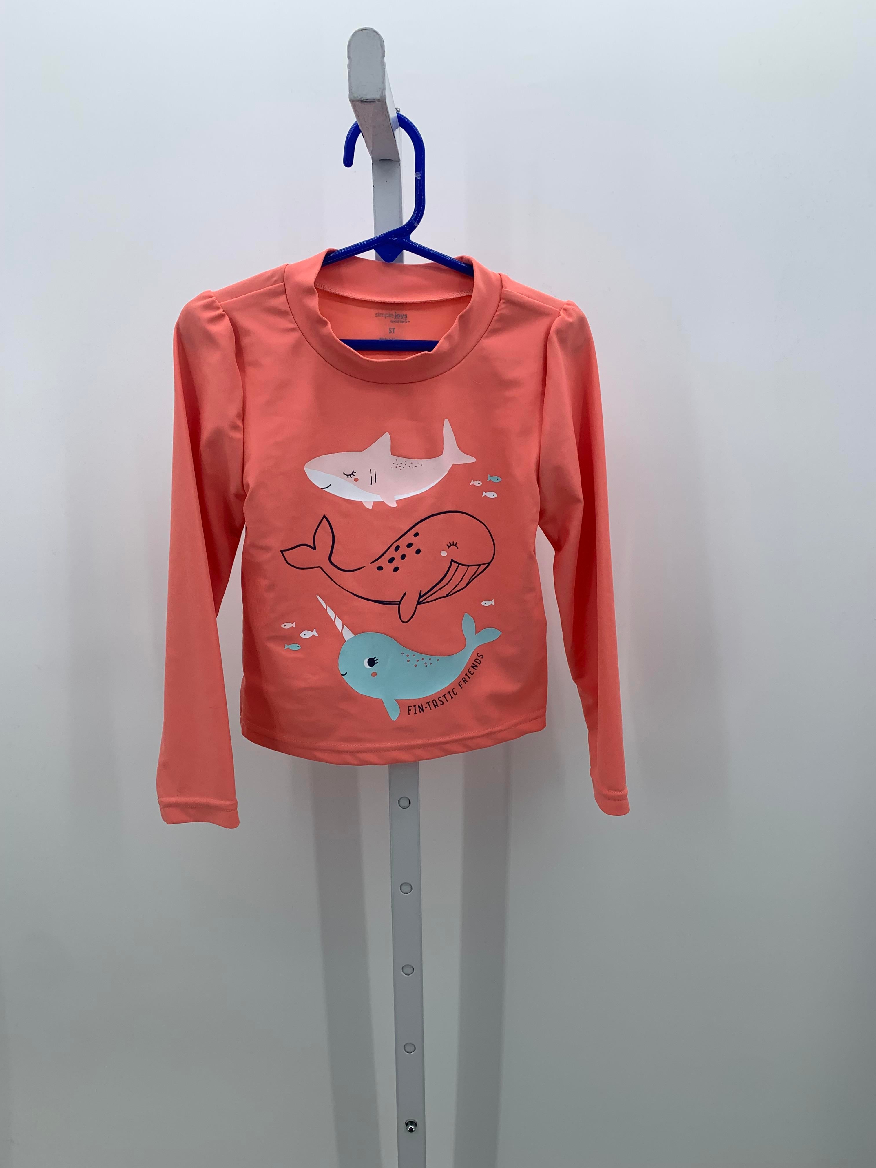 Simple Joys Size 5T Girls Swim Shirt