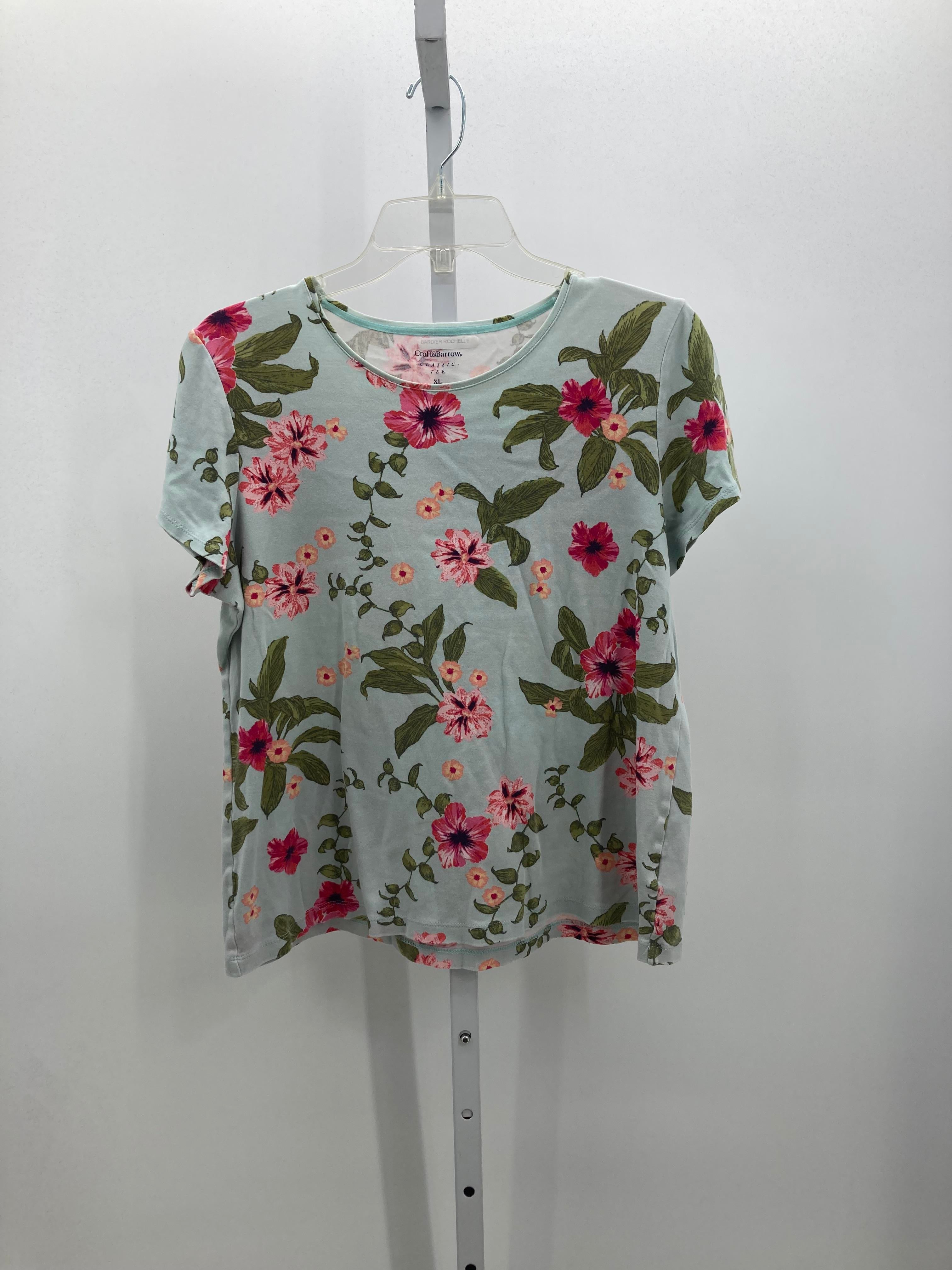 Croft & Barrow Size Extra Large Misses Short Sleeve Shirt