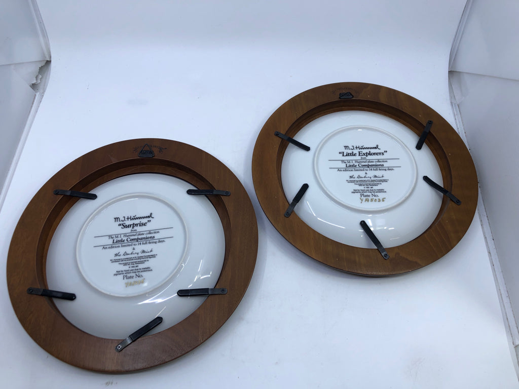 2 HUMMEL PLATES IN WOOD FRAME.