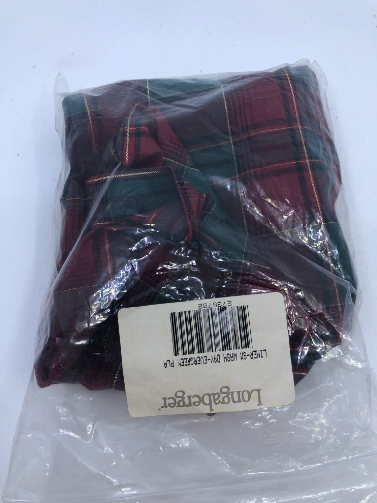 NIP LONGABERGER SMALL WASH DAY PLAID LINER.