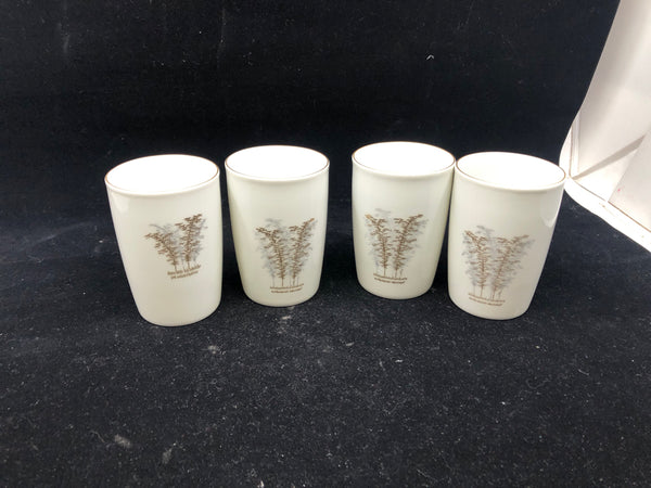 4 VTG WHITE GOLD JUICE GLASSES- JAPAN.