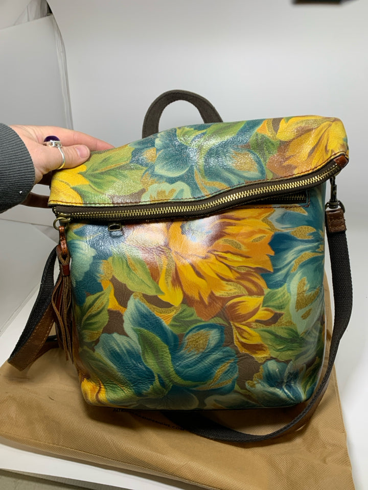 Patricia Nash Marigold Harvest Print Convertible Bag w/ Sleeper Bag