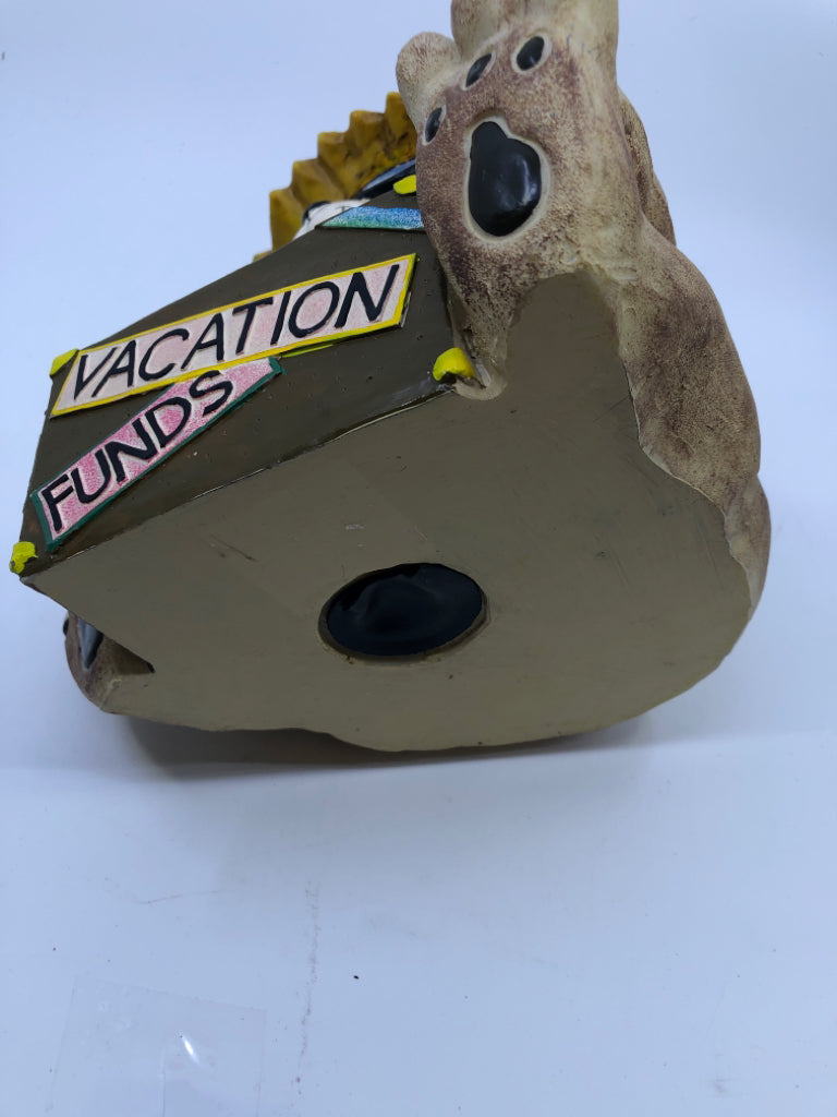 RESIN VACATION FUNDS TEDDY BEAR BANK.
