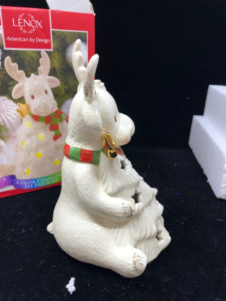 NIB LENOX LIGHT UP MOOSE & TREE