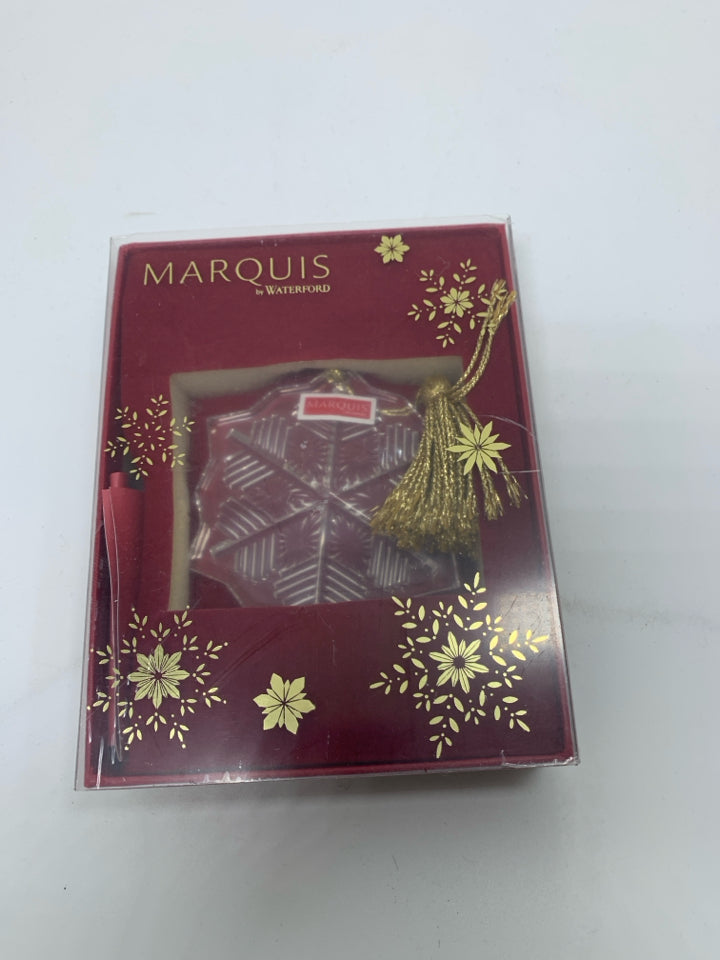MARQUIS CRYSTAL SNOWFLAKE ORNAMENT IN BOX.
