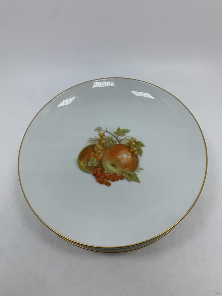 6 VTG GERMAN FRUIT PLATES.