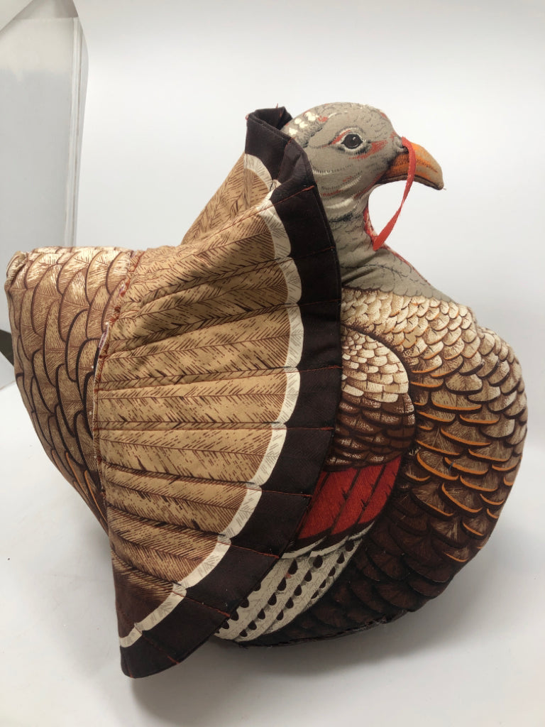 FABRIC WEIGHTED TURKEY DECOR.