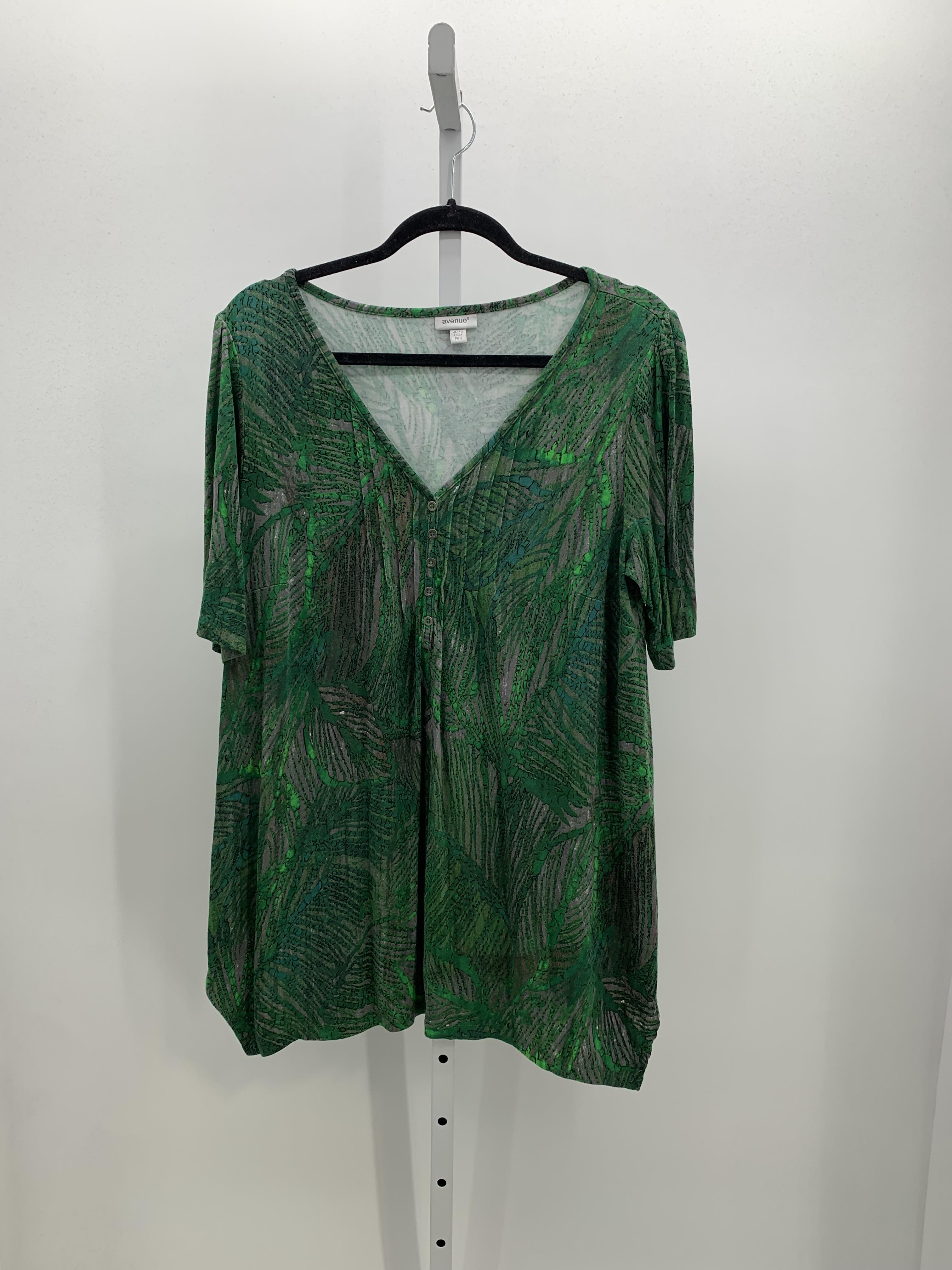 Avenue Size 14/16 W Womens Short Sleeve Shirt