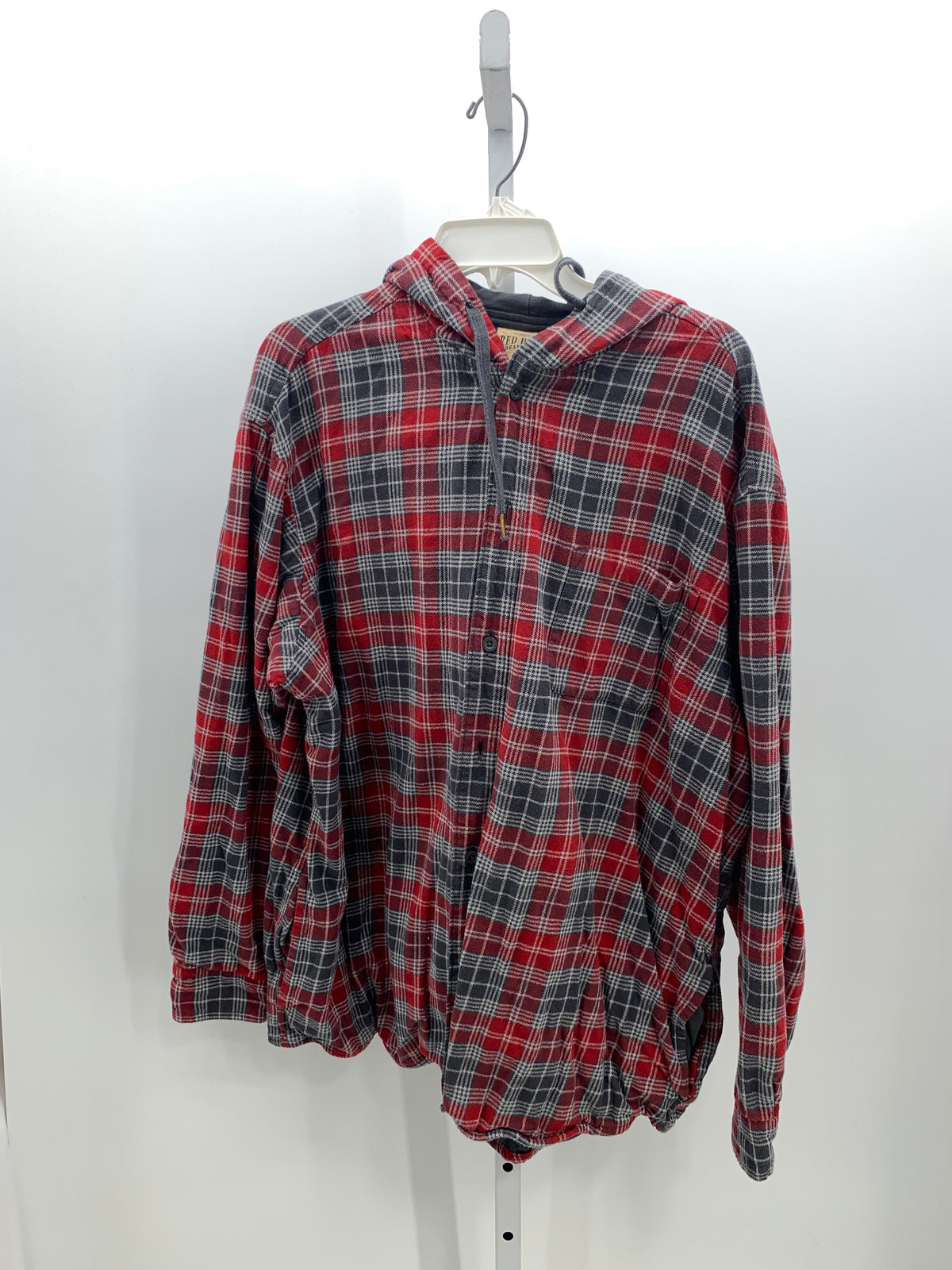 HOODED GREY PLAID SHACKET