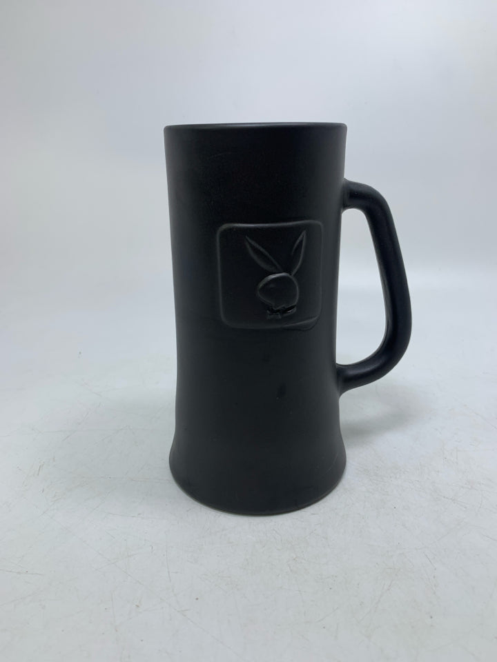 VTG MATTE BLACK PLAYBOY BEER STEIN.