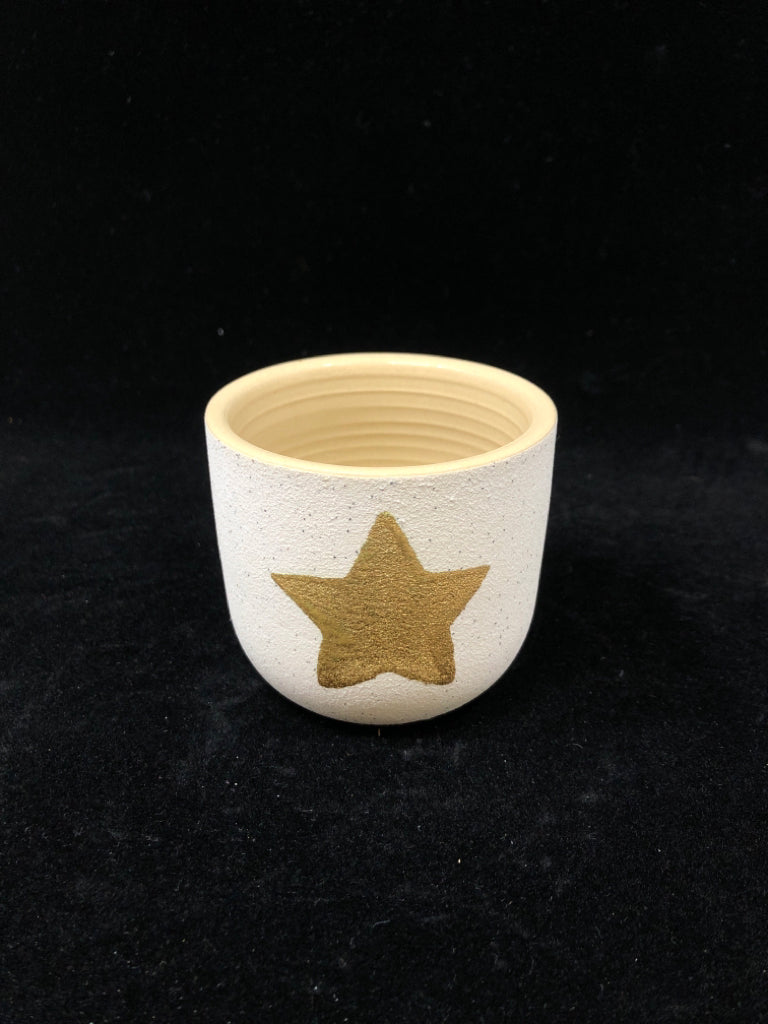 SMALL CERAMIC VASE W/STAR.