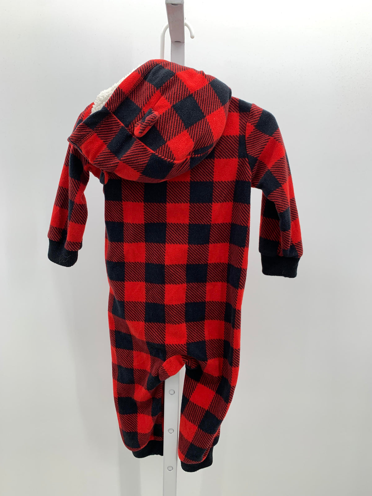 BLACK PLAID HOODED FLEECE