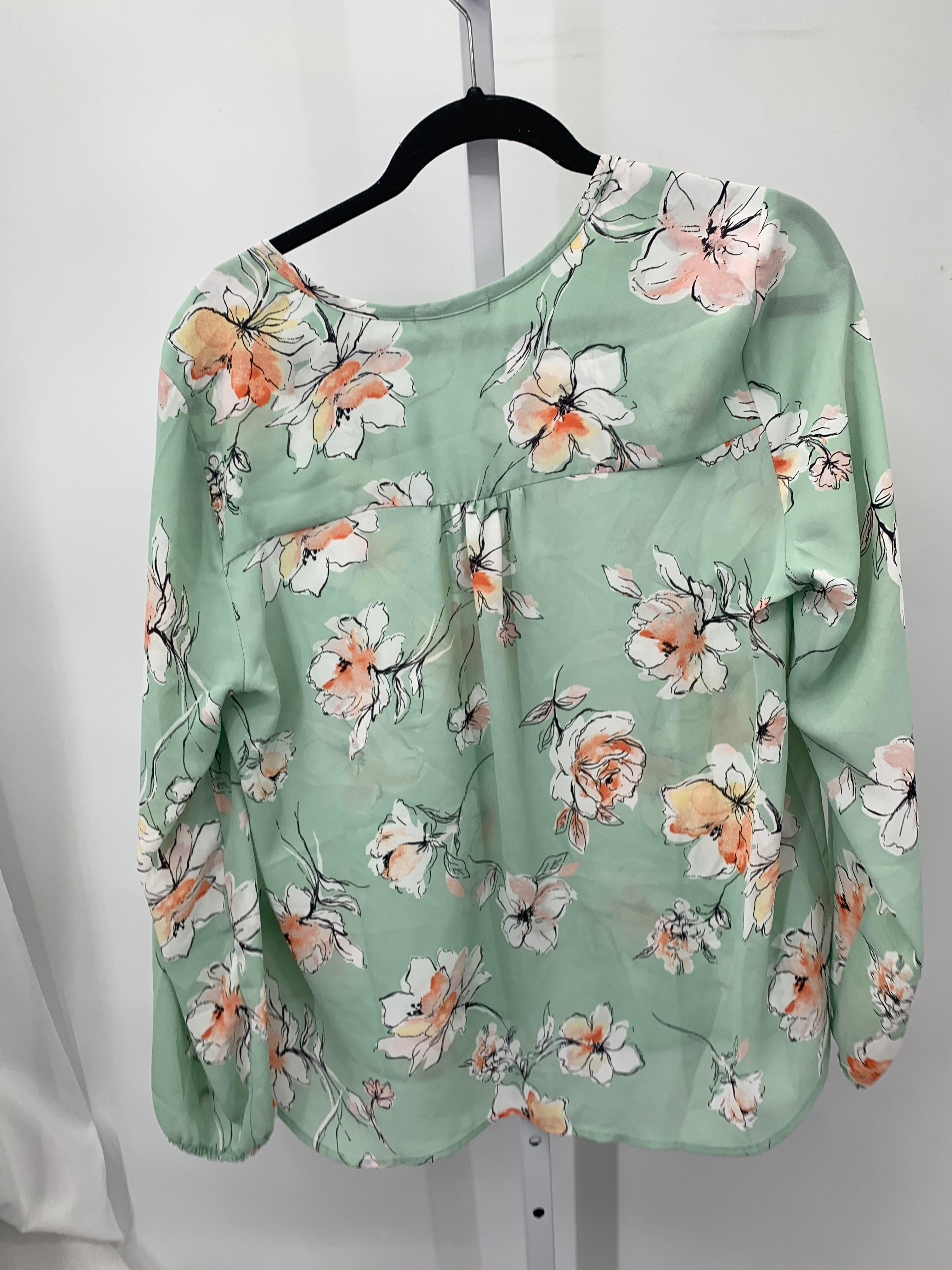 Pleione Size Large Misses 3/4 Sleeve Shirt