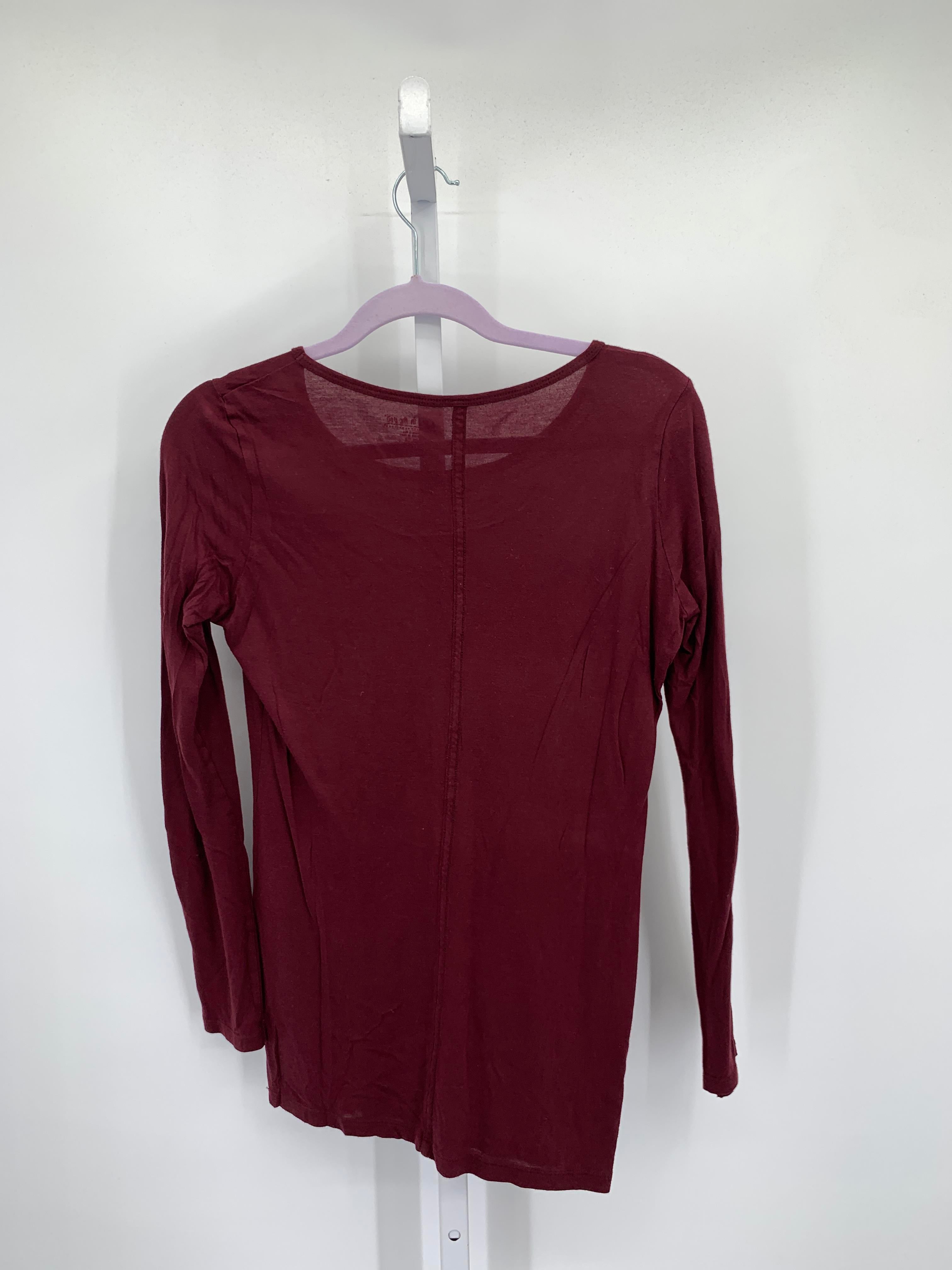 A Pea in the Pod Maroon Size XS Maternity Long Sleeve Shirt