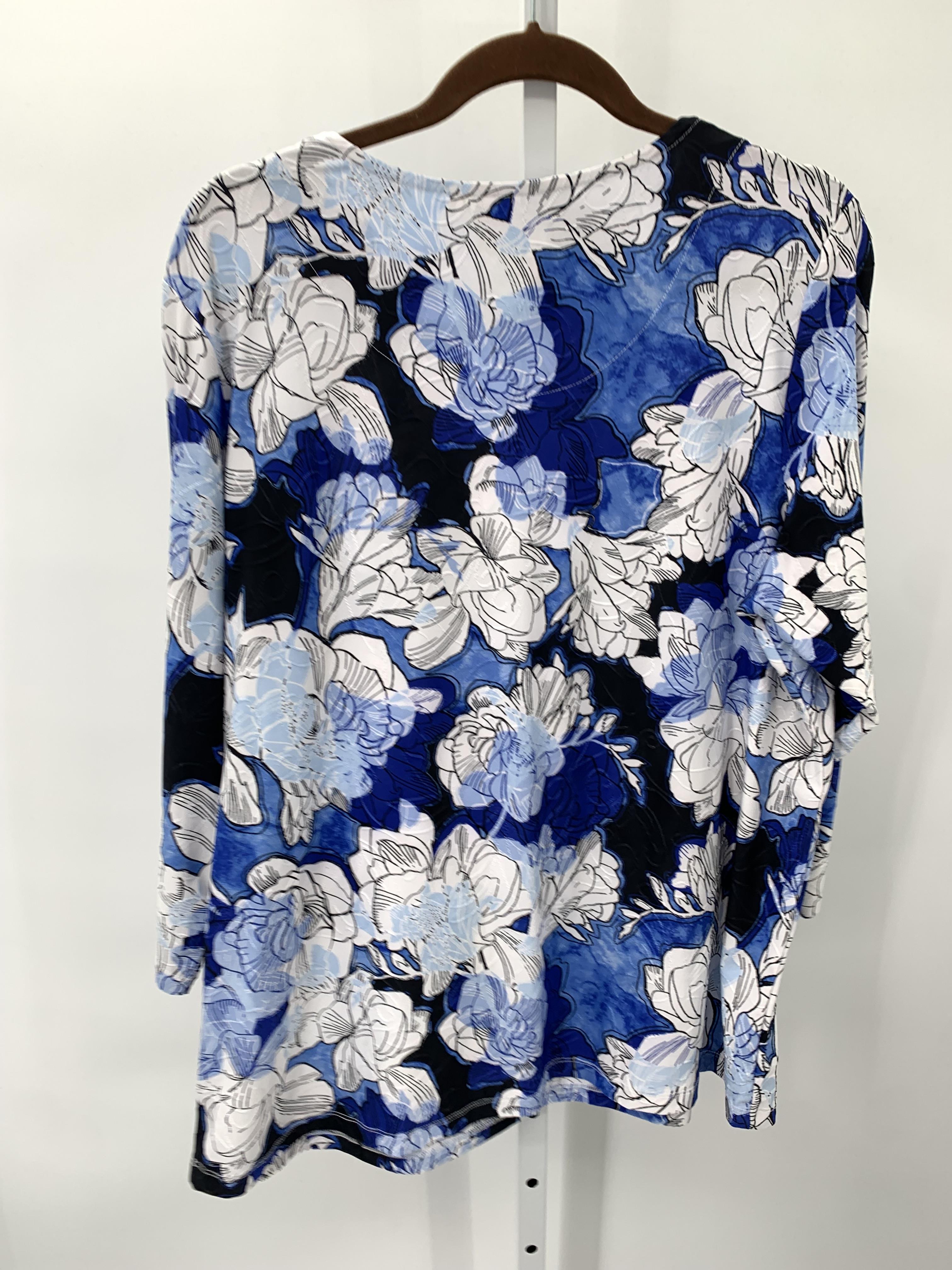 JM Collection Size 2X Womens 3/4 Sleeve Shirt