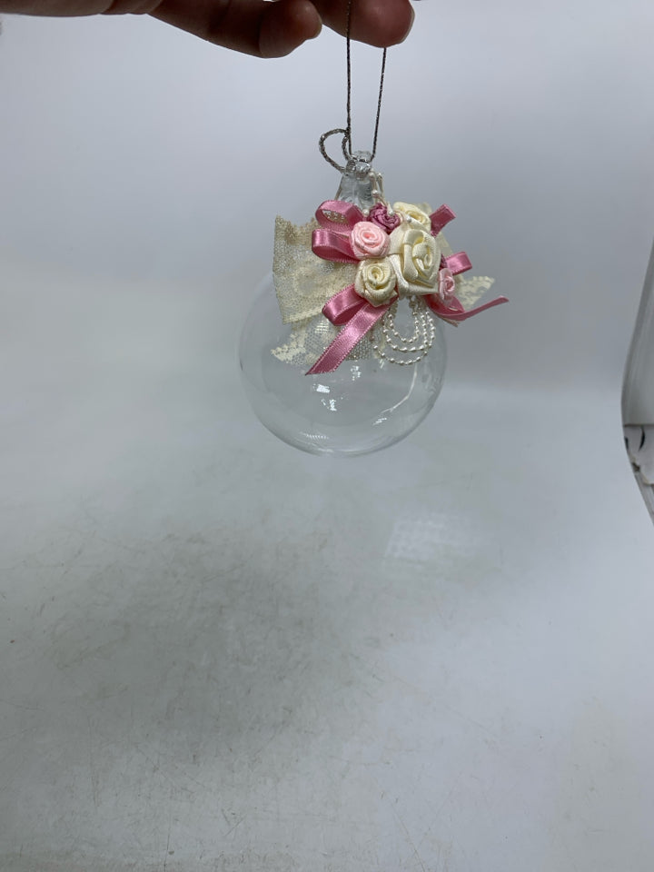 PRINCESS HOUSE GLASS BULB W/ ETCHED BELLS ORNAMENT.