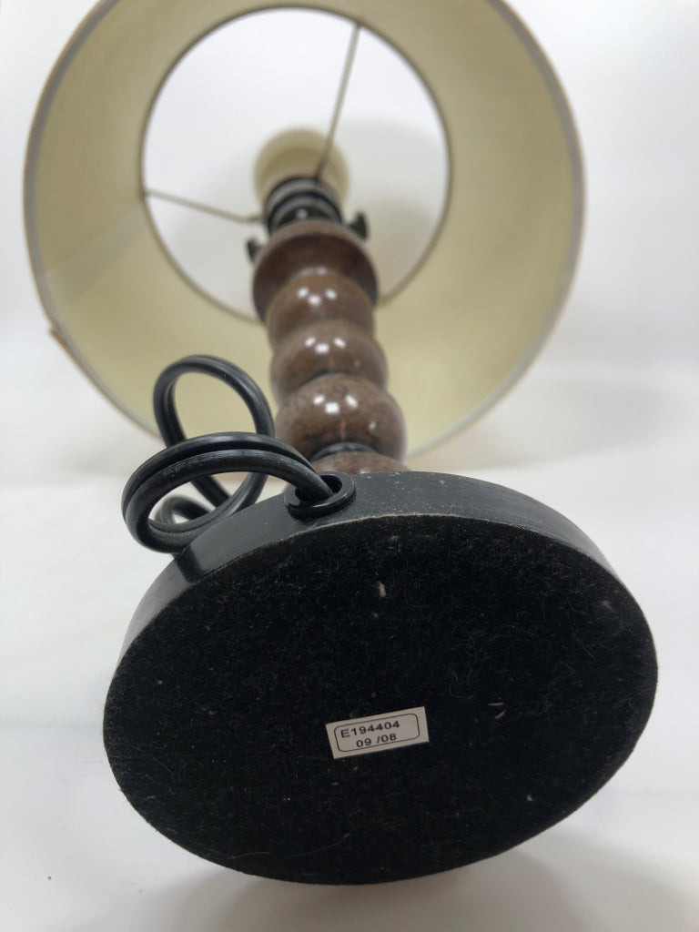 FAUX STONE/METAL STACKED LIGHT CONE SHADE.