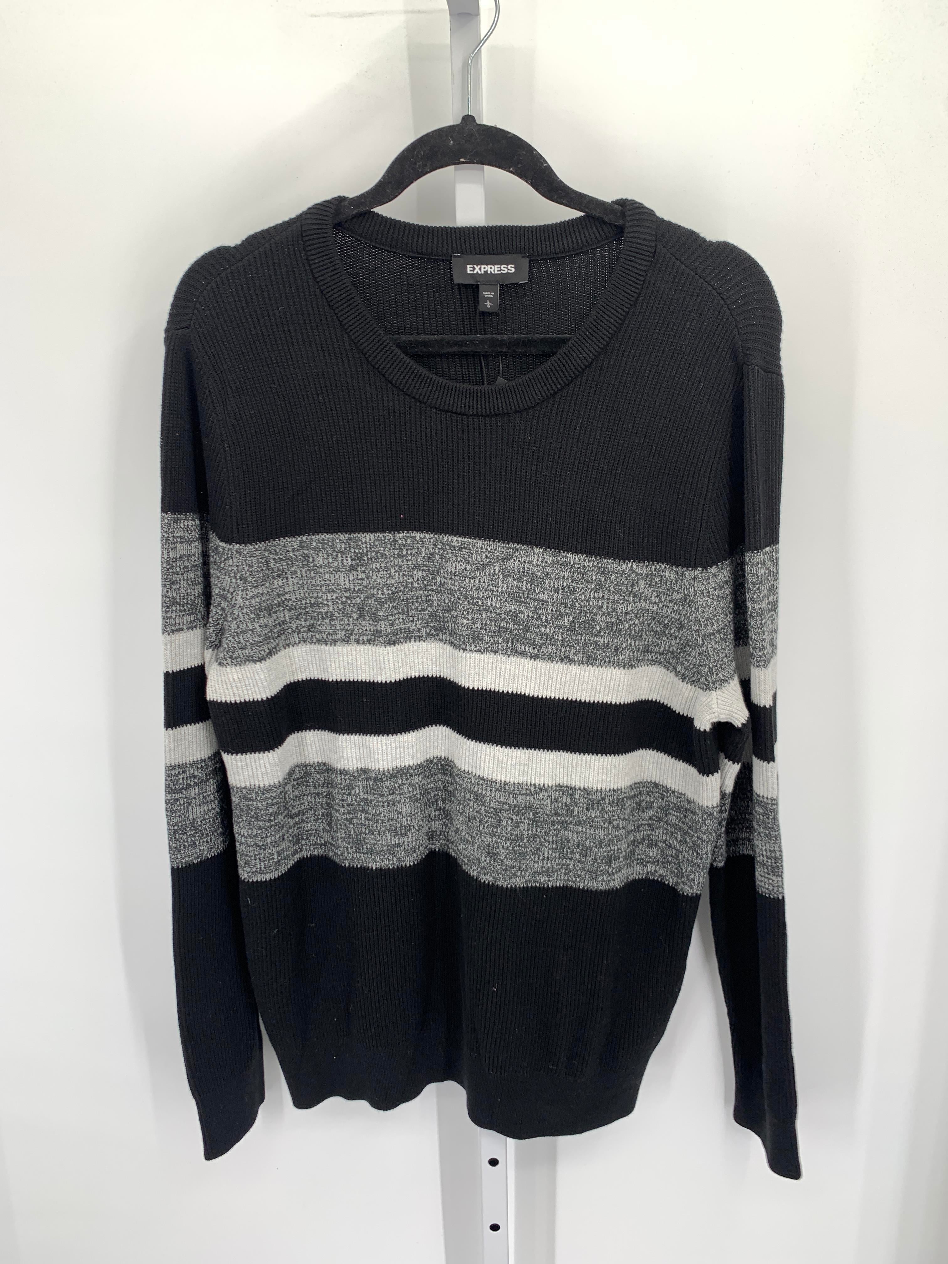 NEW GREY STRIPES RIBBED KNIT