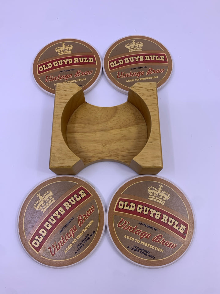 OLD GUYS RULE COASTER SET.