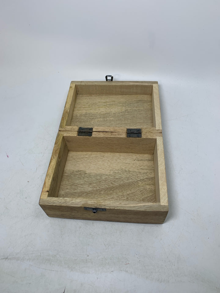 SMALLER WOOD BOX W/ SPARKLE MONOGRAM "J" JEWELRY BOX.