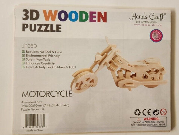3D Wooden Puzzle - Motorcycle