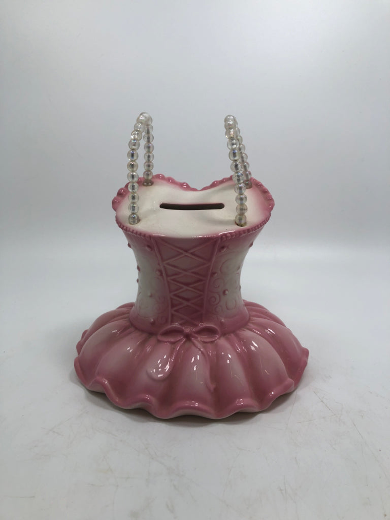 CERAMIC BALLERINA TUTU COIN BANK.