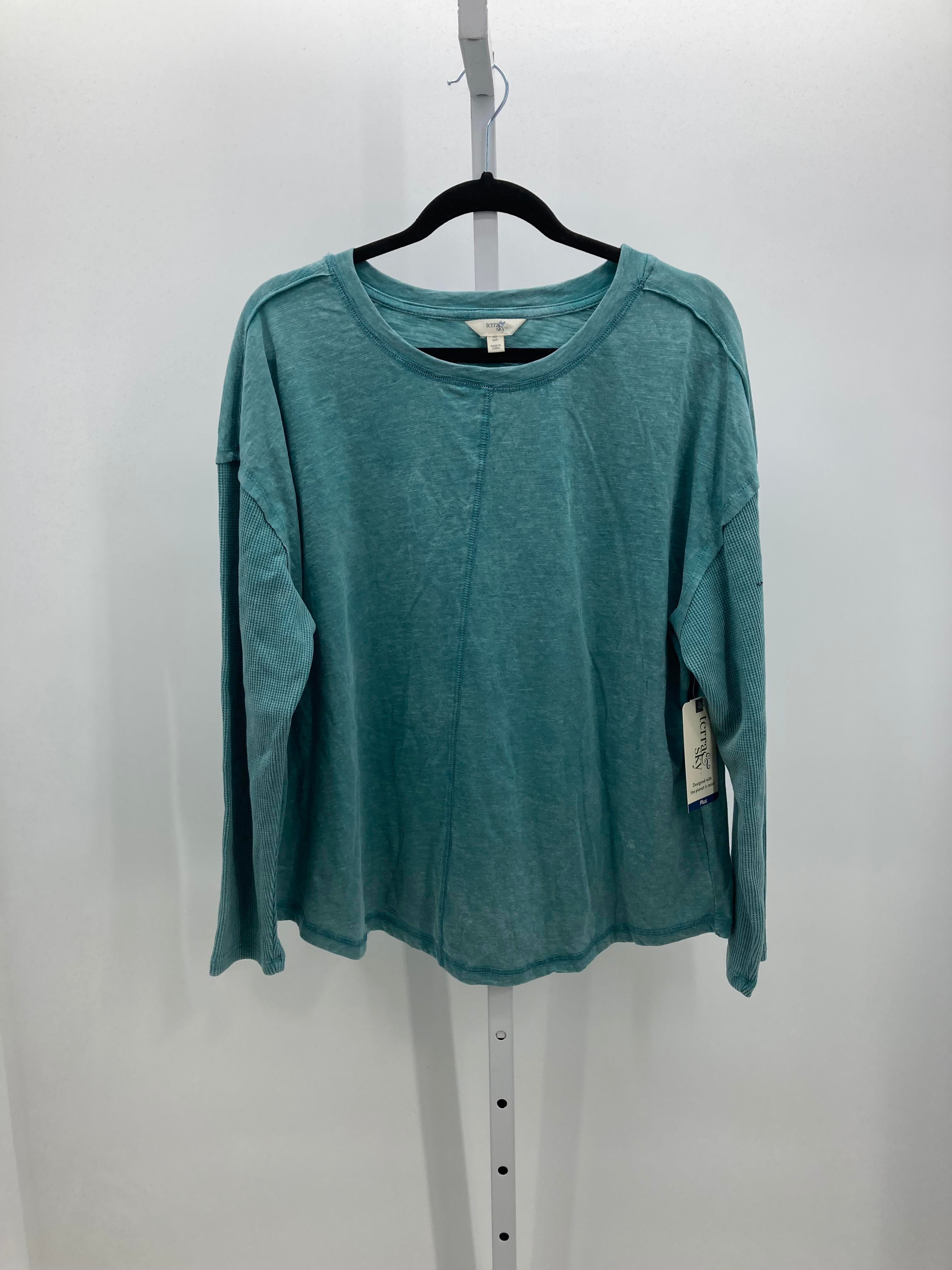 Terra & Sky Size 0X Womens Long Sleeve Shirt