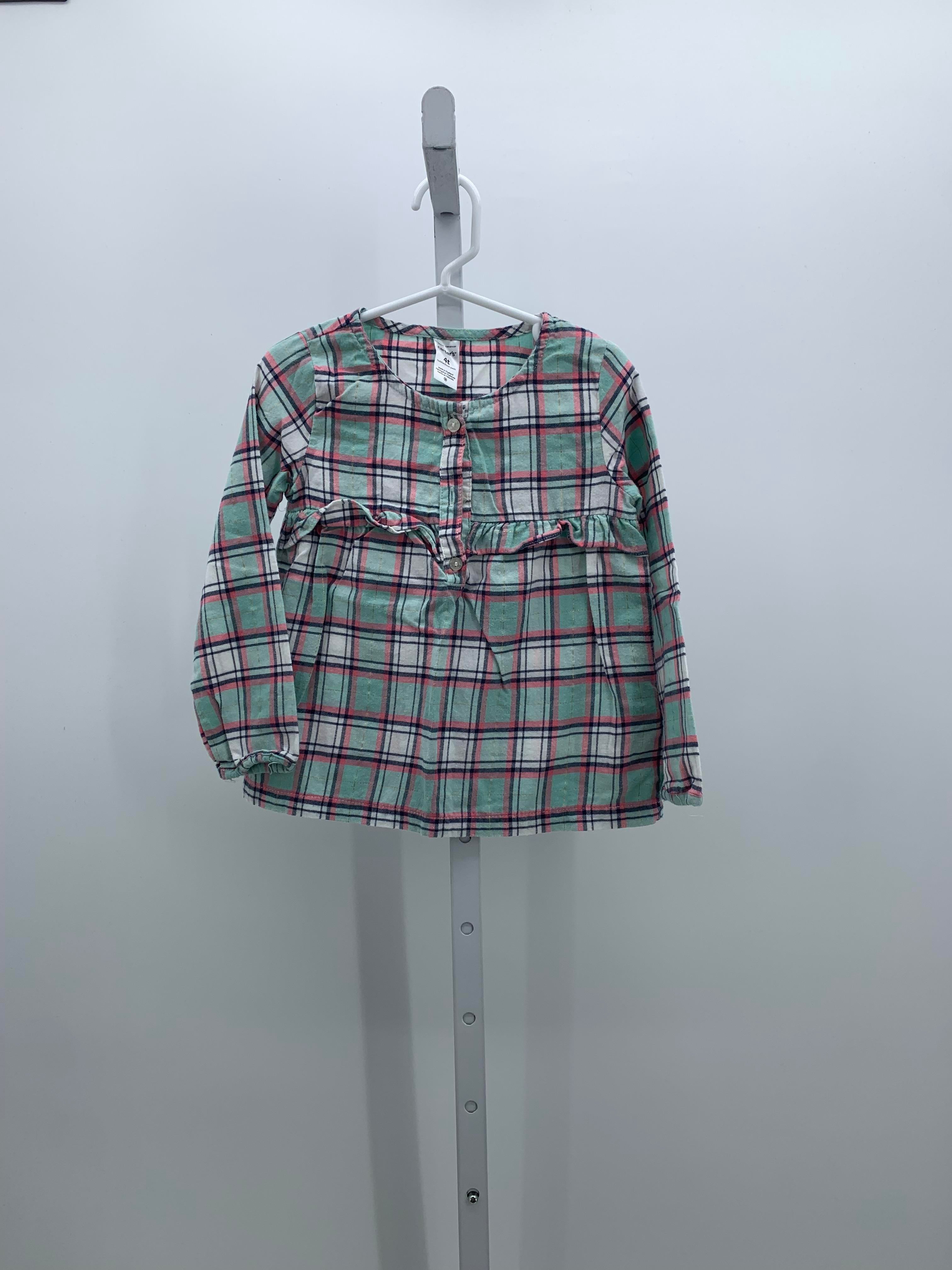 Carters Size 4T Girls Long Sleeve Shirt