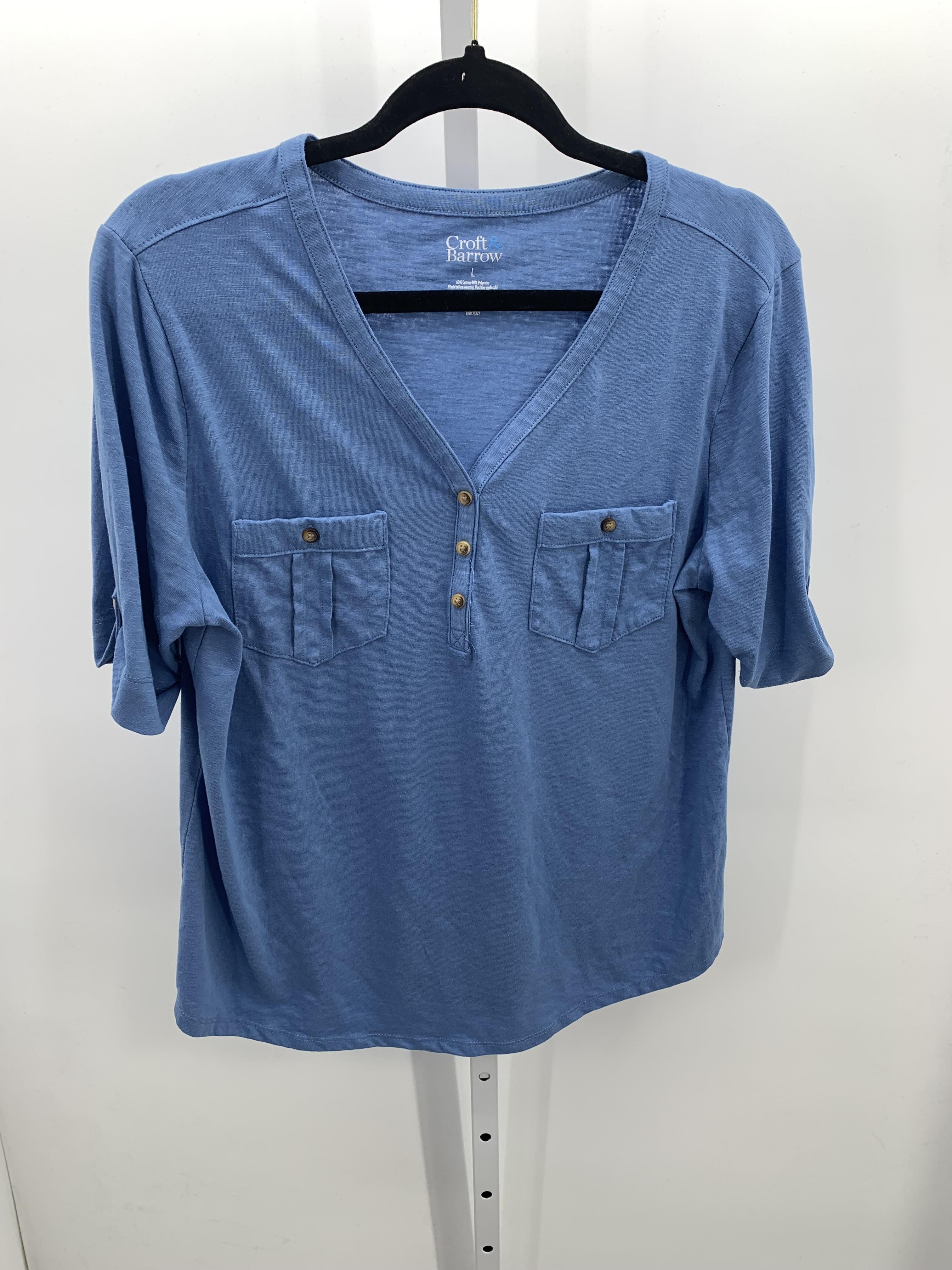 Croft & Barrow Size Large Misses Short Sleeve Shirt
