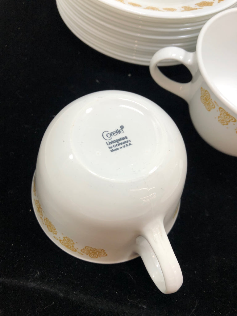 30PC YELLOW FLOWER CUP + SAUCER SET- SVC 15.