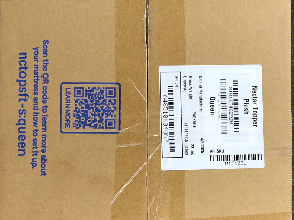 NIB NECTAR SOFT PLUSH MATTRESS TOPPER.